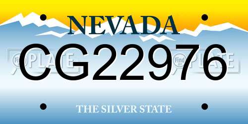 CG22976 Nevada License Plate