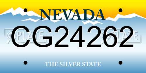 CG24262 Nevada License Plate