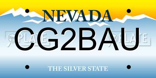 CG2BAU Nevada License Plate