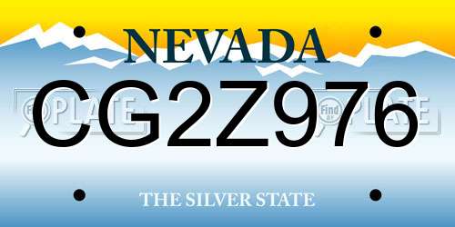 CG2Z976 Nevada License Plate