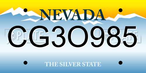 CG3O985 Nevada License Plate