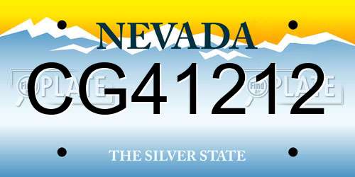 CG41212 Nevada License Plate