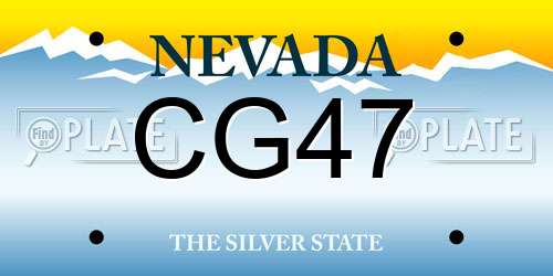CG47 Nevada License Plate
