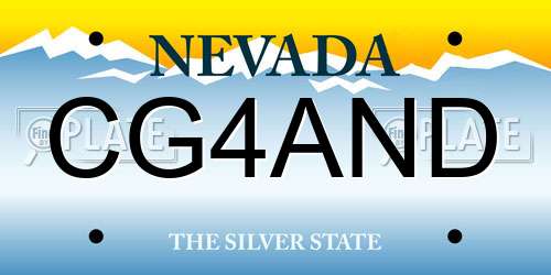 CG4AND Nevada License Plate