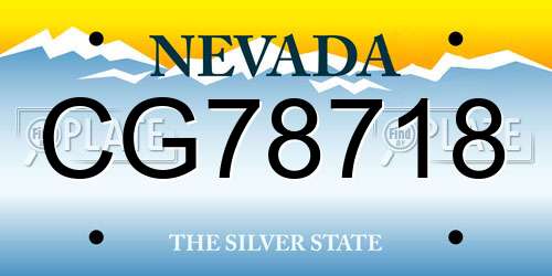 CG78718 Nevada License Plate