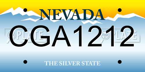 CGA1212 Nevada License Plate