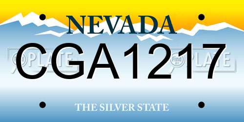CGA1217 Nevada License Plate