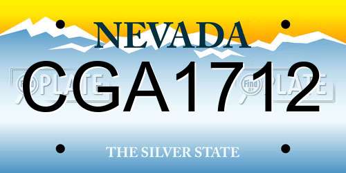 CGA1712 Nevada License Plate