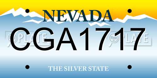 CGA1717 Nevada License Plate