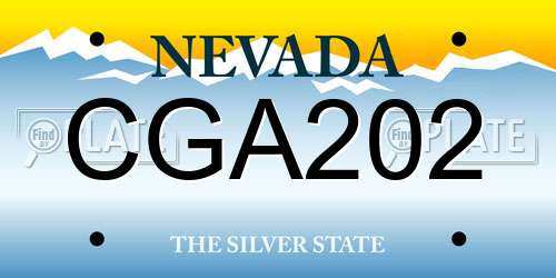 CGA202 Nevada License Plate