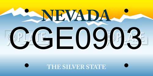 CGE0903 Nevada License Plate