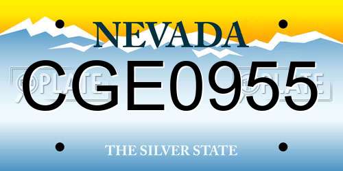 CGE0955 Nevada License Plate
