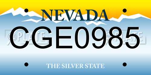 CGE0985 Nevada License Plate