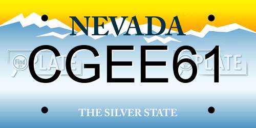 CGEE61 Nevada License Plate