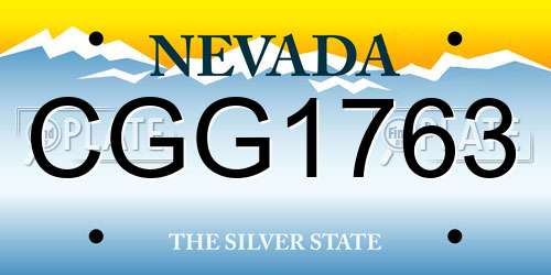 CGG1763 Nevada License Plate