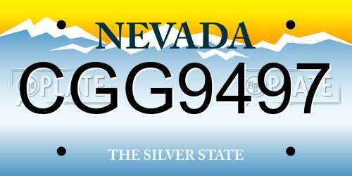 CGG9497 Nevada License Plate