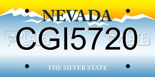CGI5720 Nevada License Plate