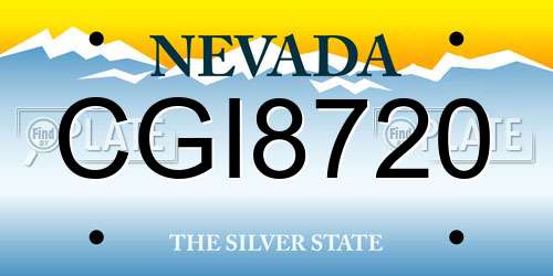CGI8720 Nevada License Plate