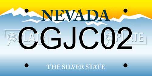 CGJC02 Nevada License Plate