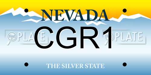 CGR1 Nevada License Plate