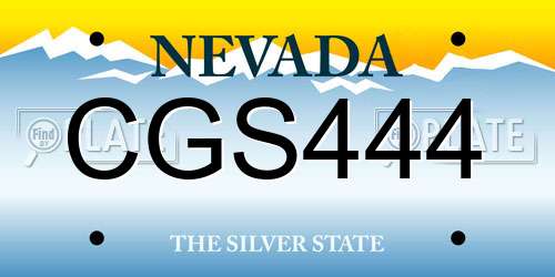 CGS444 Nevada License Plate