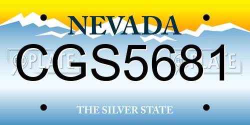 CGS5681 Nevada License Plate