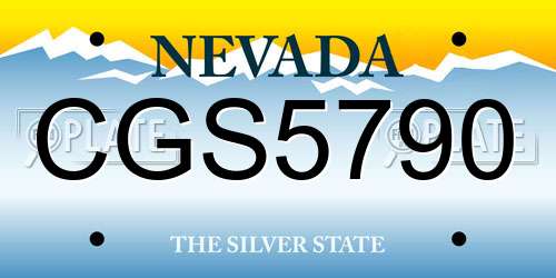 CGS5790 Nevada License Plate