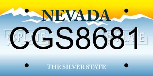 CGS8681 Nevada License Plate