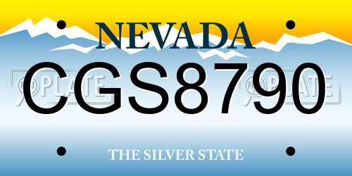 CGS8790 Nevada License Plate