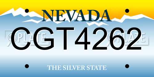 CGT4262 Nevada License Plate