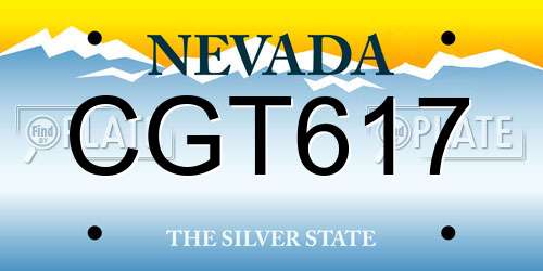 CGT617 Nevada License Plate