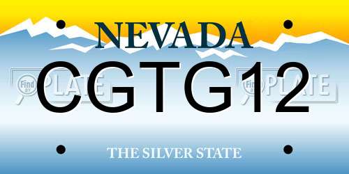 CGTG12 Nevada License Plate
