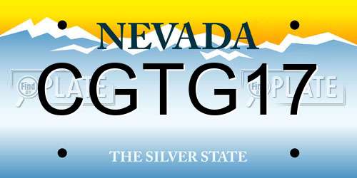 CGTG17 Nevada License Plate