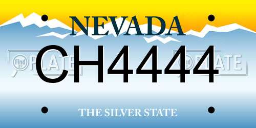 CH4444 Nevada License Plate