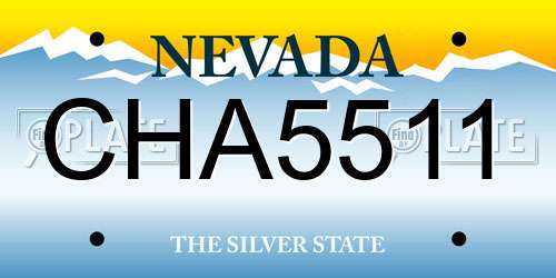 CHA5511 Nevada License Plate