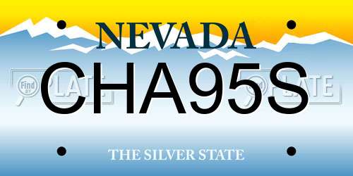 CHA95S Nevada License Plate