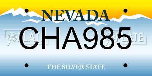 CHA985 Nevada License Plate
