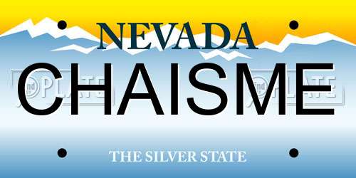 CHAISME Nevada License Plate