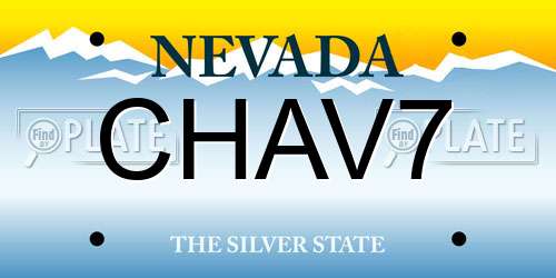 CHAV7 Nevada License Plate