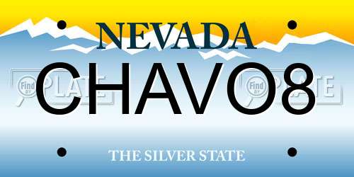 CHAVO8 Nevada License Plate