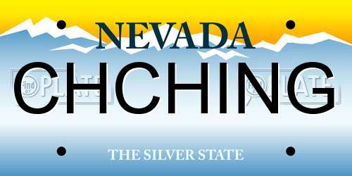 CHCHING Nevada License Plate