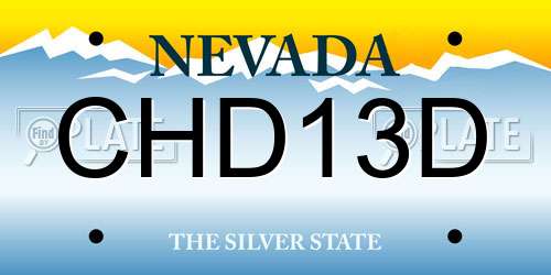 CHD13D Nevada License Plate