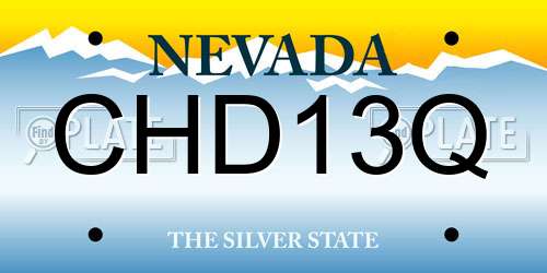 CHD13Q Nevada License Plate