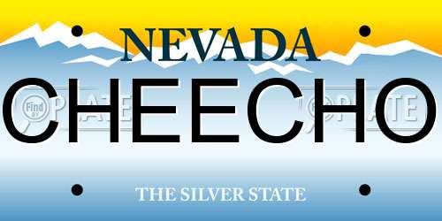 CHEECHO Nevada License Plate