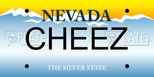 CHEEZ Nevada License Plate