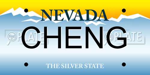 CHENG Nevada License Plate