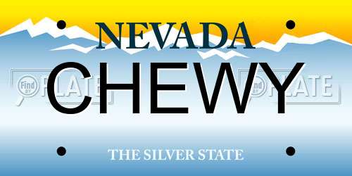 CHEWY Nevada License Plate