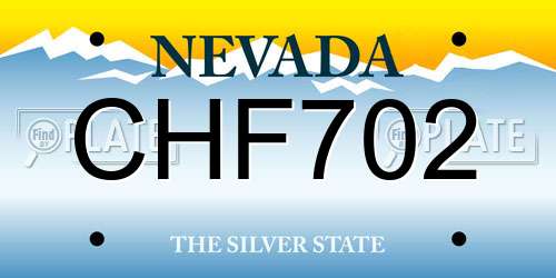 CHF702 Nevada License Plate