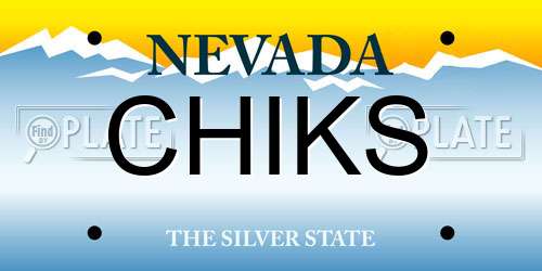 CHIKS Nevada License Plate