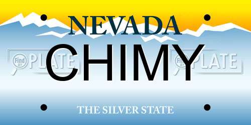 CHIMY Nevada License Plate